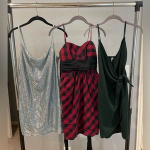 Lot of 3 mini holiday dresses